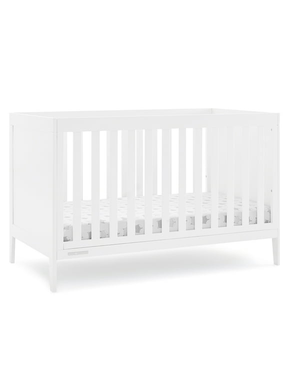 Delta Children Hayes 4-in-1 Convertible Baby Crib - Greenguard Gold Certified, Bianca White
