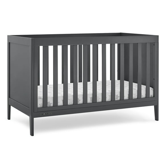 Delta Children Hayes 4-in-1 Convertible Baby Crib - Greenguard Gold Certified, Charcoal