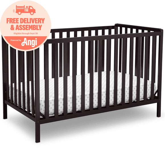 Delta Children Heartland 4-in-1 Convertible Baby Crib, Dark Chocolate