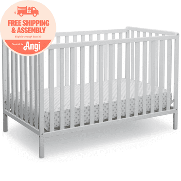 Delta Children Heartland 4-in-1 Convertible Crib, Greenguard Gold Certified, Bianca White