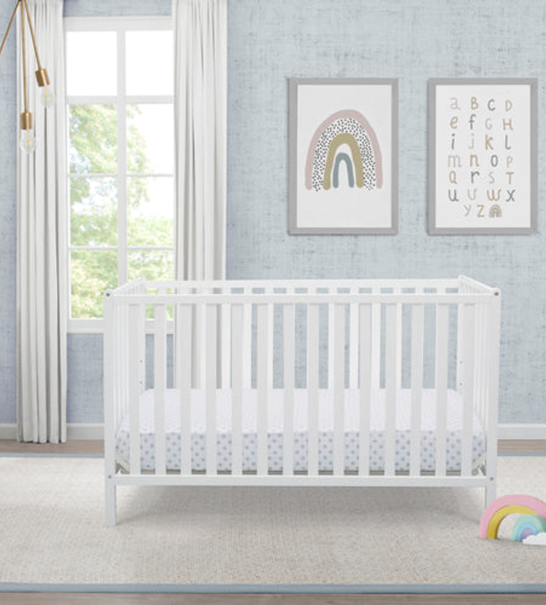 Delta Children Heartland 4-in-1 Convertible Crib, Greenguard Gold Certified, Bianca White