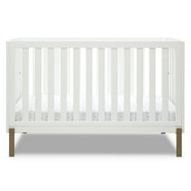 Delta Children Hendrix 4-in-1 Convertible Crib, Greenguard Gold Certified, Bianca White with Melted Bronze
