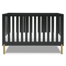 Delta Children Hendrix 4-in-1 Convertible Crib, Greenguard Gold Certified, Midnight Grey with Melted Bronze