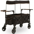 thumbnail interactive-video image 1 of Delta Children Hercules Stroller Wagon for 2 Kids Versatile Stroller Wagon with Canopy, Push/Pull Handles, Cup Holders and Storage Pockets Compact Fold is Great for Travel, Black, 1 of 14