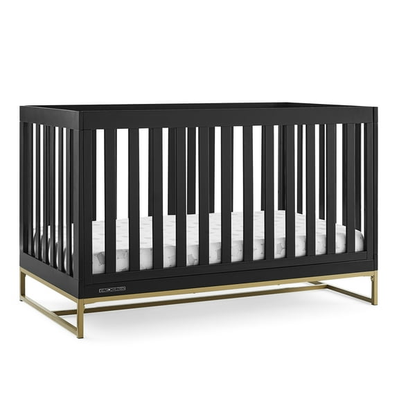 Delta Children Jade 4-in-1 Convertible Baby Crib - Greenguard Gold Certified, Ebony/Bronze