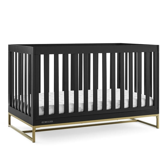Delta Children Jade 4-in-1 Convertible Baby Crib - Greenguard Gold Certified, Ebony/Bronze