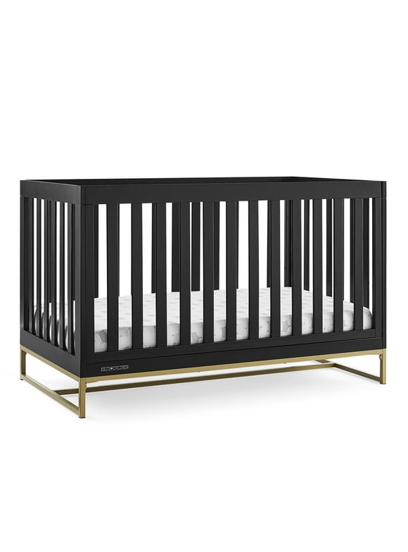 Delta Children Jade 4-in-1 Convertible Baby Crib - Greenguard Gold Certified, Ebony/Bronze