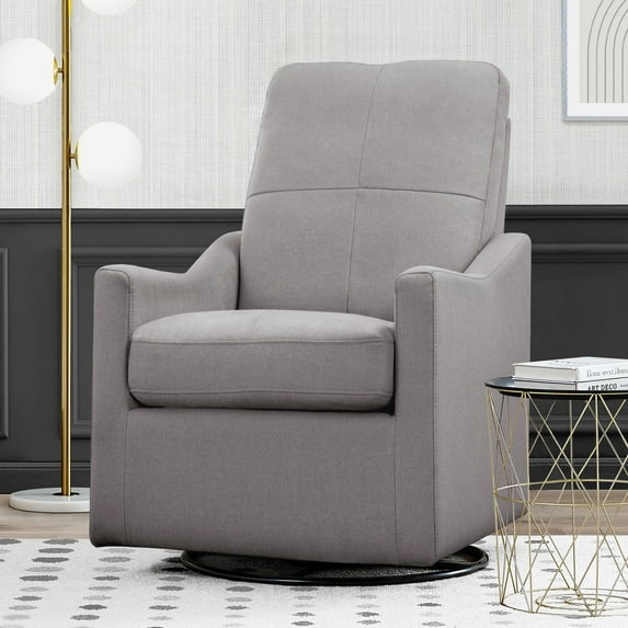Delta Children Kenwood Slim Nursery Glider Swivel Rocker Chair, French Grey