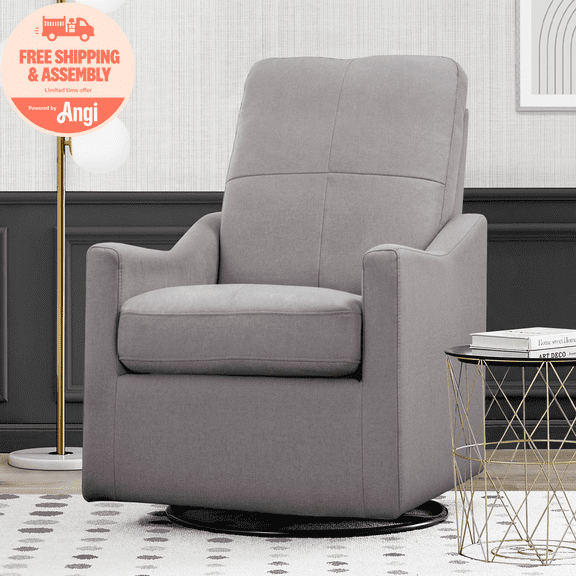 Delta Children Kenwood Slim Nursery Glider Swivel Rocker Chair, French Grey