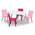 thumbnail image 1 of Delta Children Kids Chair Set and Table (4 Chairs Included), White/Pink, 1 of 6