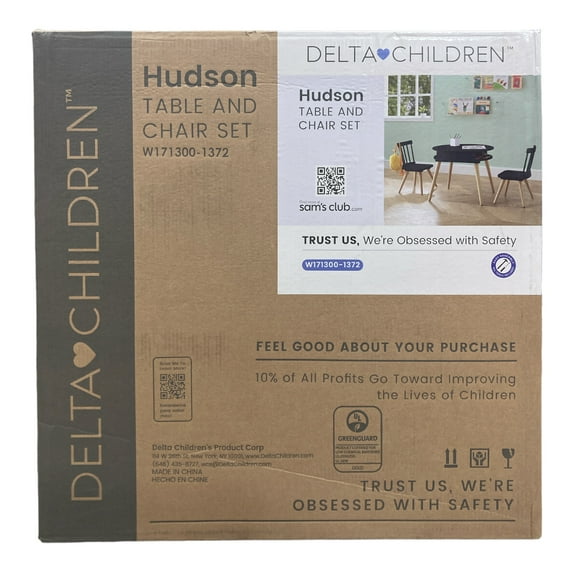 Delta Children Kids Hudson Storage Table and Chair Set (Black)