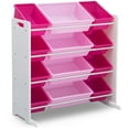 thumbnail image 1 of Delta Children Kids Toy Storage Organizer with 12 Plastic Bins, Greenguard Gold Certified, White/Pink, 1 of 5