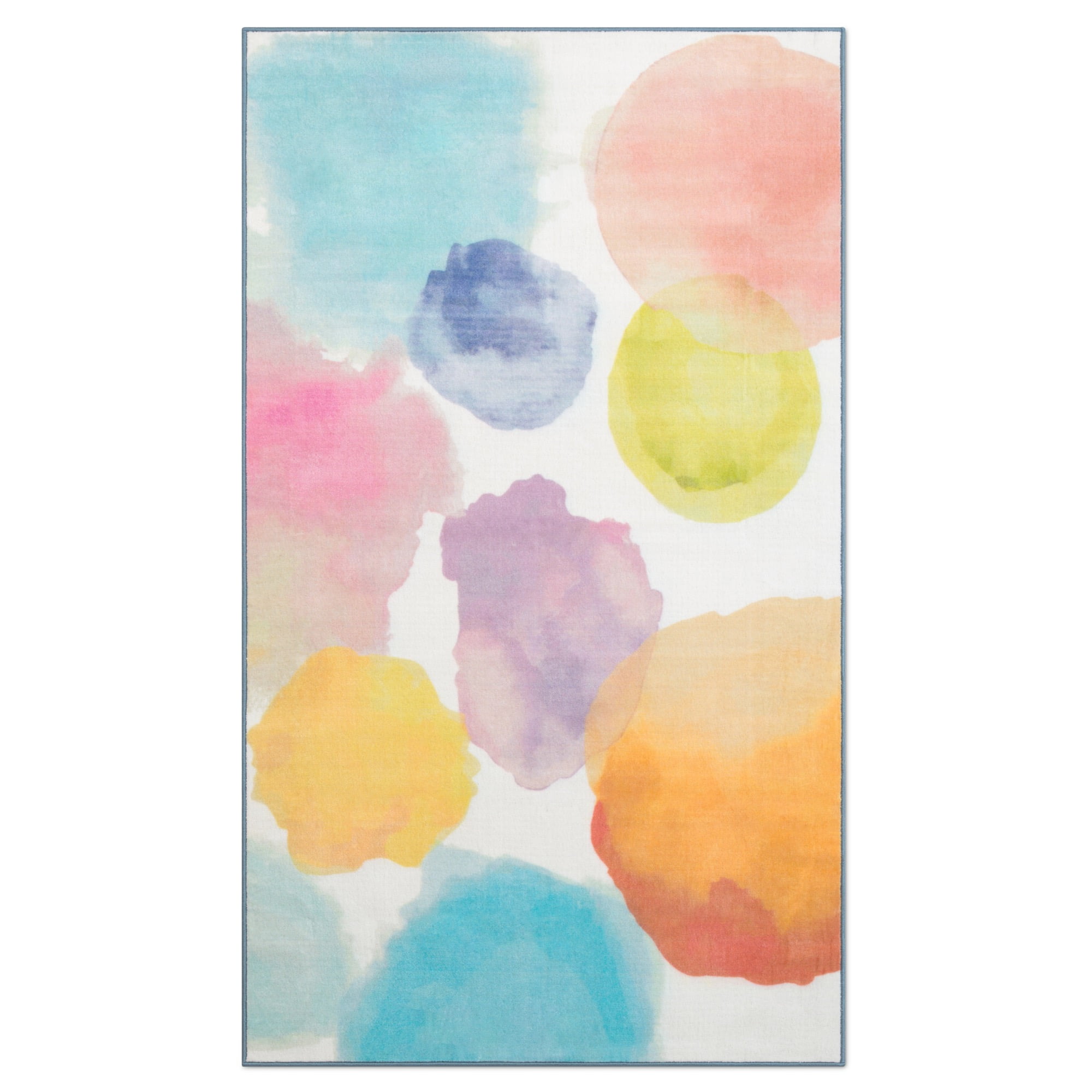 Delta Children Kids Watercolor Rectangle Area Rug, 53-Inch x 59-Inch, Multi Color