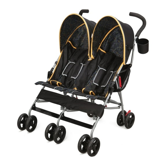 Delta Children LX Side by Side Double Stroller, Orange
