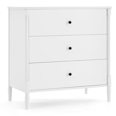 Delta Children Lily 3 Drawer Dresser with Interlocking Drawers, Bianca White