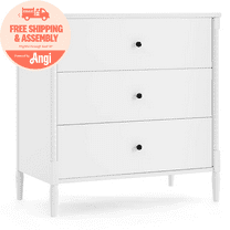 Delta Children Lily 3 Drawer Dresser with Interlocking Drawers, Bianca White