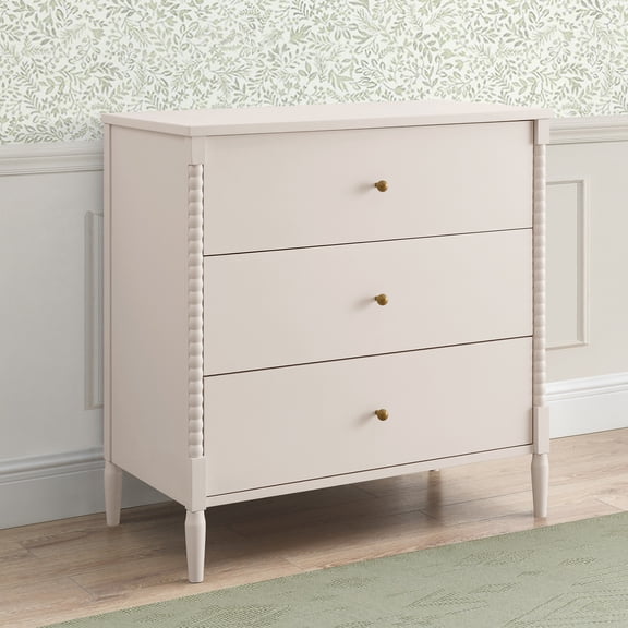 Delta Children Lily 3 Drawer Dresser with Interlocking Drawers, Soft Beige