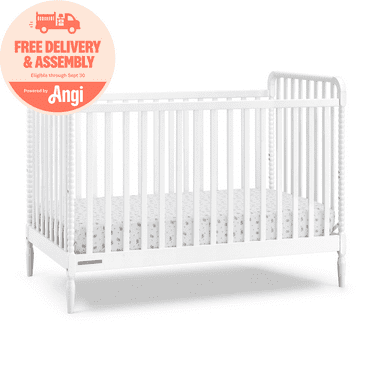 Delta Children Lily 4-in-1 Convertible Crib - Greenguard Gold Certified, Bianca White