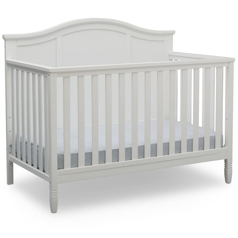 Delta Children Madrid 5-in-1 Convertible Baby Crib, Bianca White