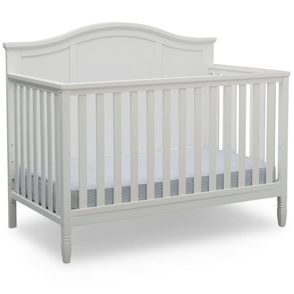 Delta Children Madrid 5-in-1 Convertible Baby Crib, Bianca White