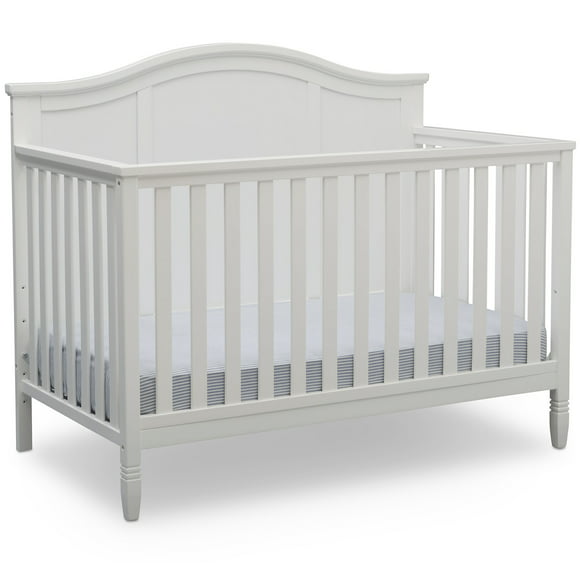 Delta Children Madrid 5-in-1 Convertible Baby Crib, Bianca White