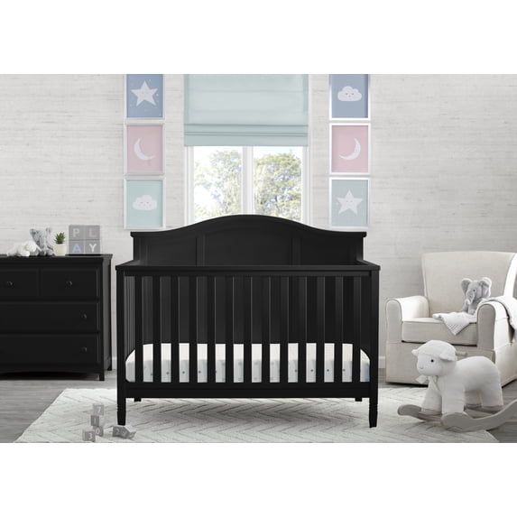 Delta Children Madrid 5-in-1 Convertible Baby Crib, Greenguard Gold Certified, Black