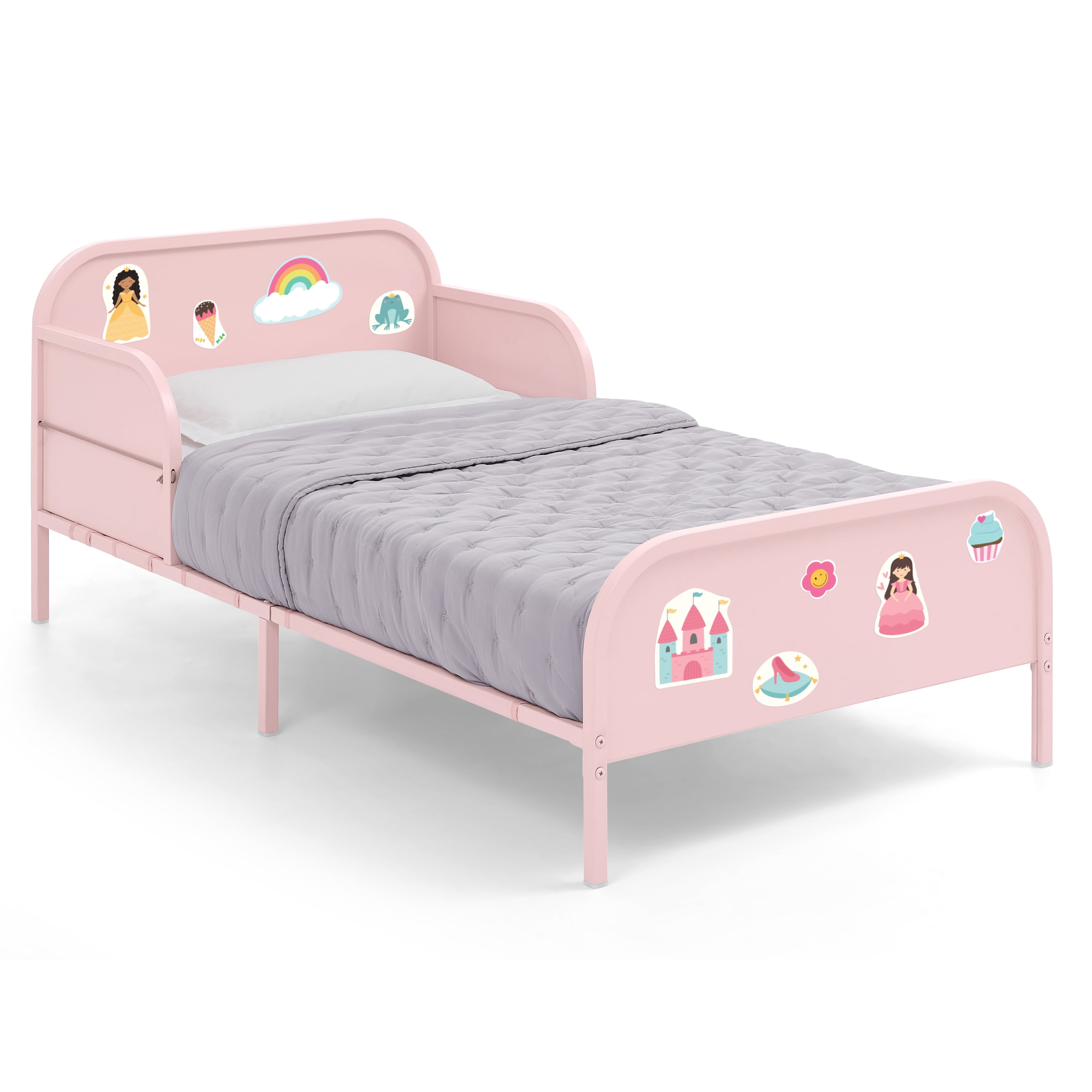 Delta Children Magic Magnet Toddler Bed with Customizable Magnets & Built-In Book Storage, Pink