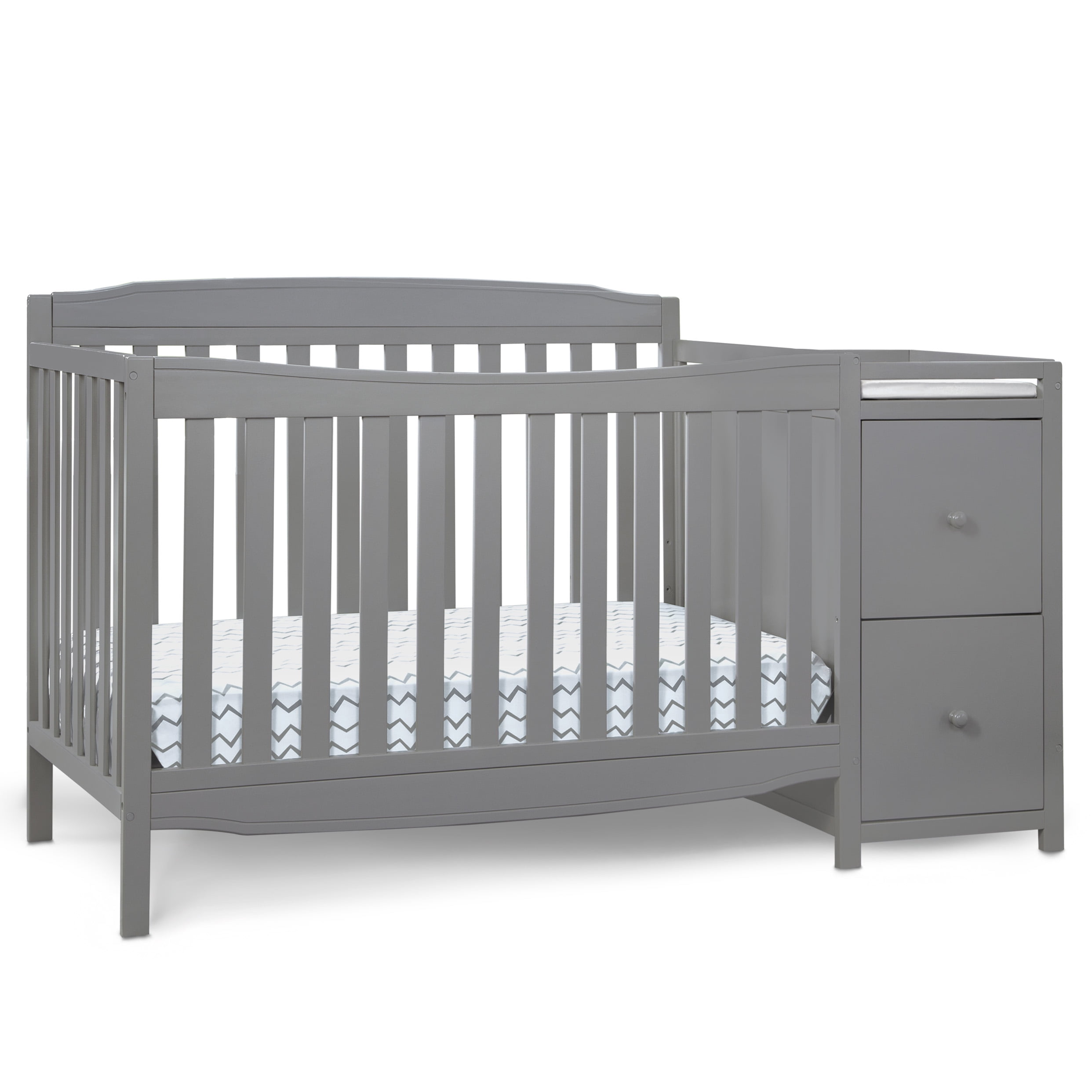 Delta Children Mason 6-in-1 Convertible Crib and Changer, Gray