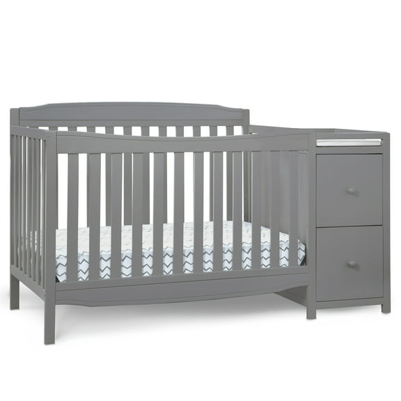 Delta Children Mason 6-in-1 Convertible Crib and Changer, Gray