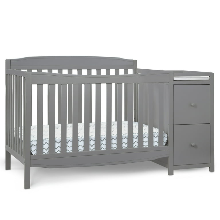 Delta Children Mason 6-in-1 Convertible Crib and Changer, Gray