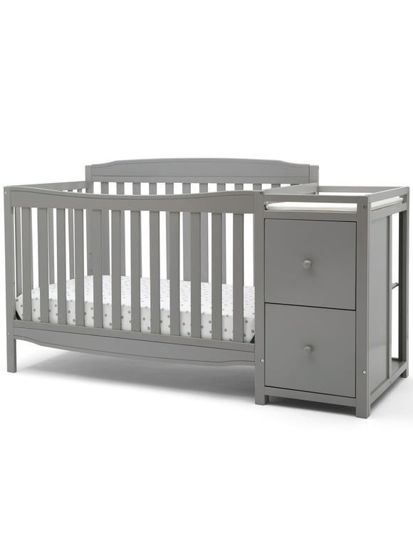 Delta Children Mason 6-in-1 Convertible Crib and Changer, Gray