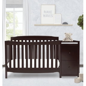 Delta Children Mason Convertible 6-in-1 Baby Crib and Changer, Dark Chocolate