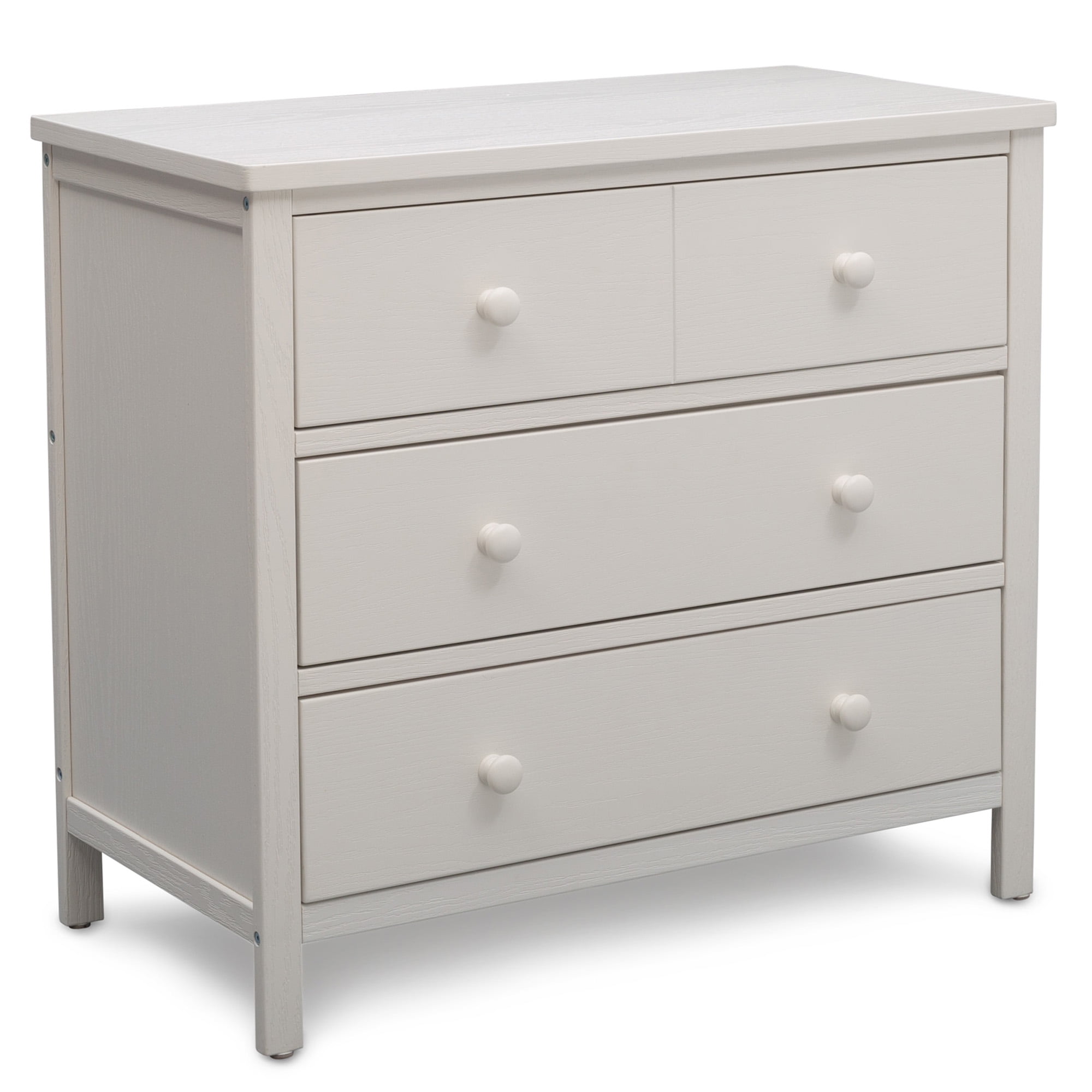 Delta Children Middleton 3 Drawer Dresser, Greenguard Gold Certified, Textured White