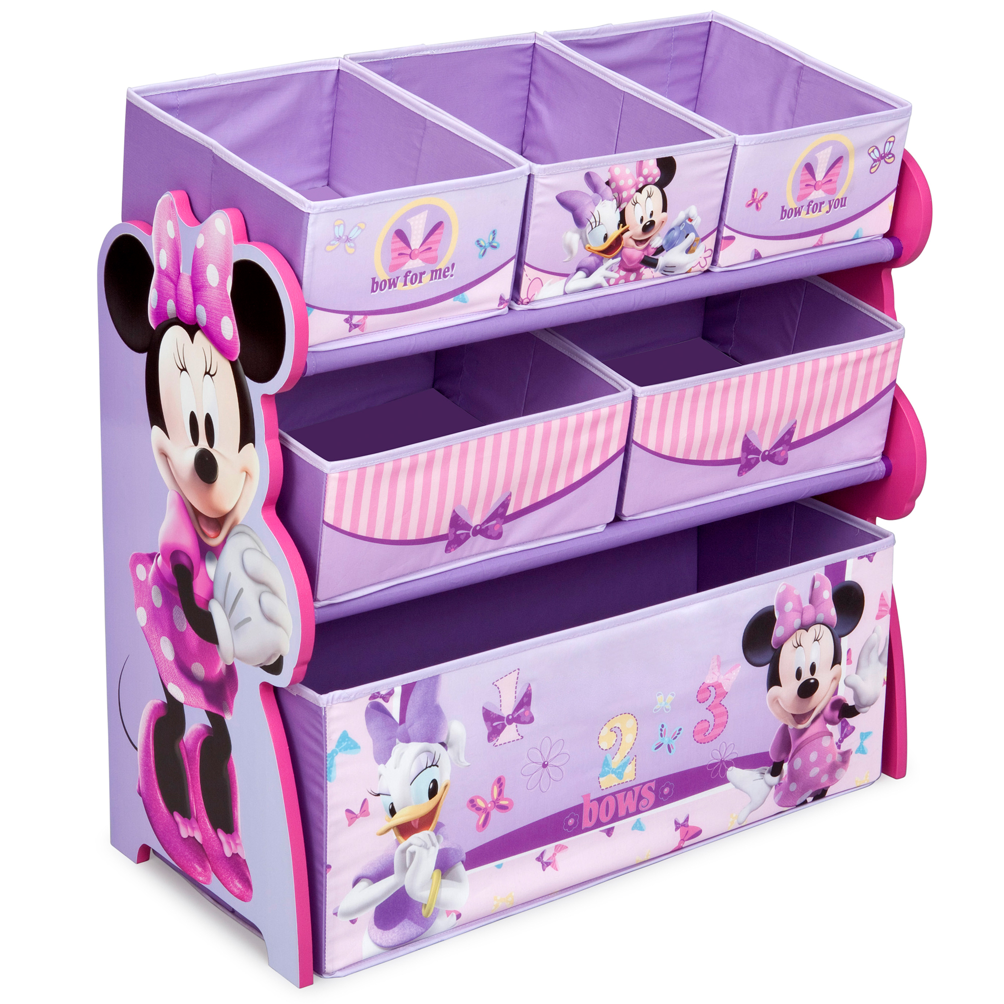 Delta Children Minnie Mouse Wooden Sling Multi Bin Toy Storage Organizer, Pink - image 1 of 7