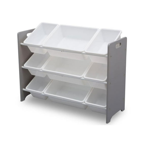 Delta Children MySize 9 Bin Plastic Toy Organizer, Grey