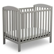 Delta Children NEW Gateway Mini Convertible Baby Crib with Mattress, Grey