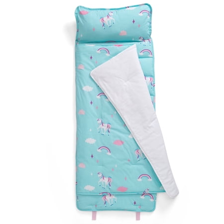 Delta Children Nap Mat with Included Pillow and Blanket for Toddlers and Kids, Unicorn Theme