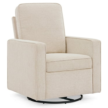 Delta Children Noah Upholstered Swivel Glider with Stain-Resistant Performance Fabric- Greenguard Gold Certified, Almond