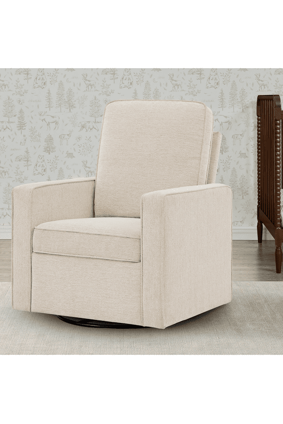 Noah Upholstered Swivel Glider with Stain-Resistant Performance Fabric- Greenguard Gold Certified, Almond