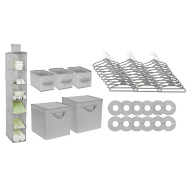 Delta Children Nursery Storage 48 Piece Set - Easy Organization Solution, Dove Grey