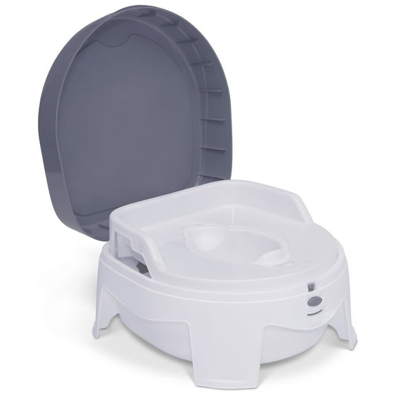 Delta Children PerfectSize Potty - Made with Eco-Friendly Recycled Ocean Material, White/Grey
