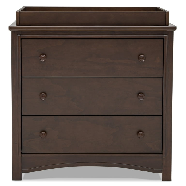 Delta Children Perry 3 Drawer Dresser with Changing Top Greenguard Gold Certified Walnut Espresso Walmart
