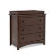 thumbnail image 1 of Delta Children Perry 3 Drawer Dresser with Changing Top and Interlocking Drawers, Walnut Espresso, 1 of 14