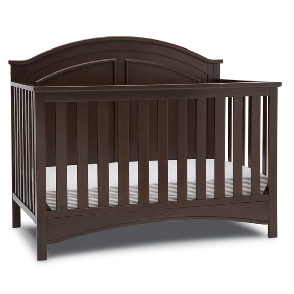 Delta Children Perry 6-in-1 Convertible Crib, Greenguard Gold Certified, Converts to Toddler Bed, Daybed, Sofa Bed & Full-Size Bed with/without Headboard, Fits Standard Crib Mattress, Walnut Espresso