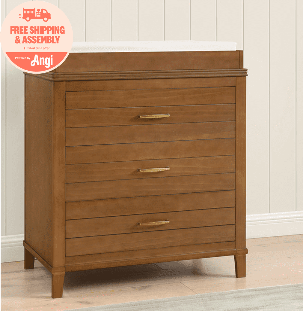 delta teak brown dresser Children Phoebe 3 Drawer with Interlocking Drawers, Chestnut COLOR:TOMATO RED Plus Size Wedding Beach LUXURY SILK Designed to grow with