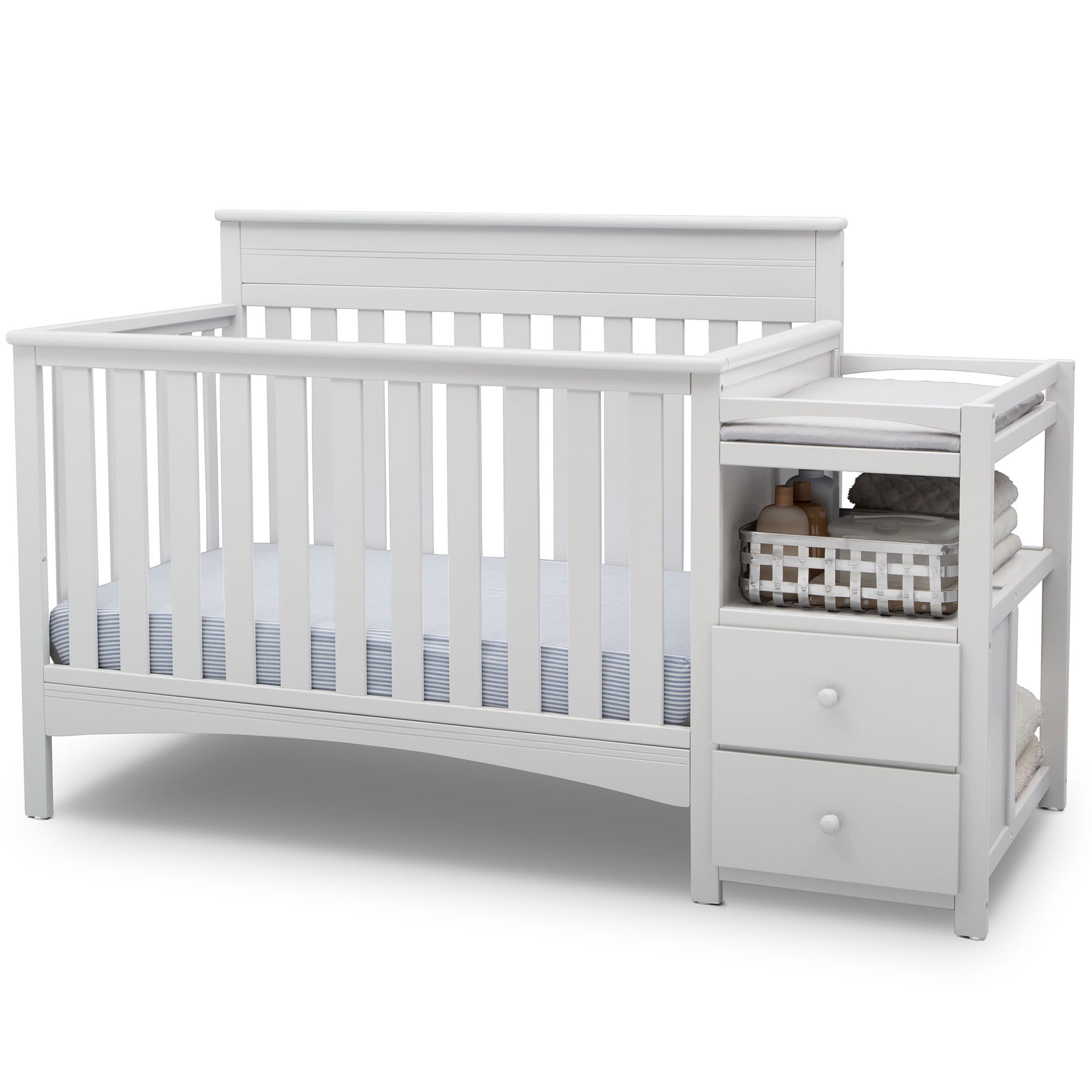 Delta crib with hotsell changing table white
