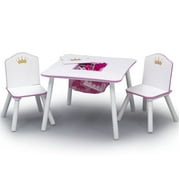 Delta Children Princess Crown Toddler Table and Chair Set with Storage, Greenguard Gold, Wood, Pink