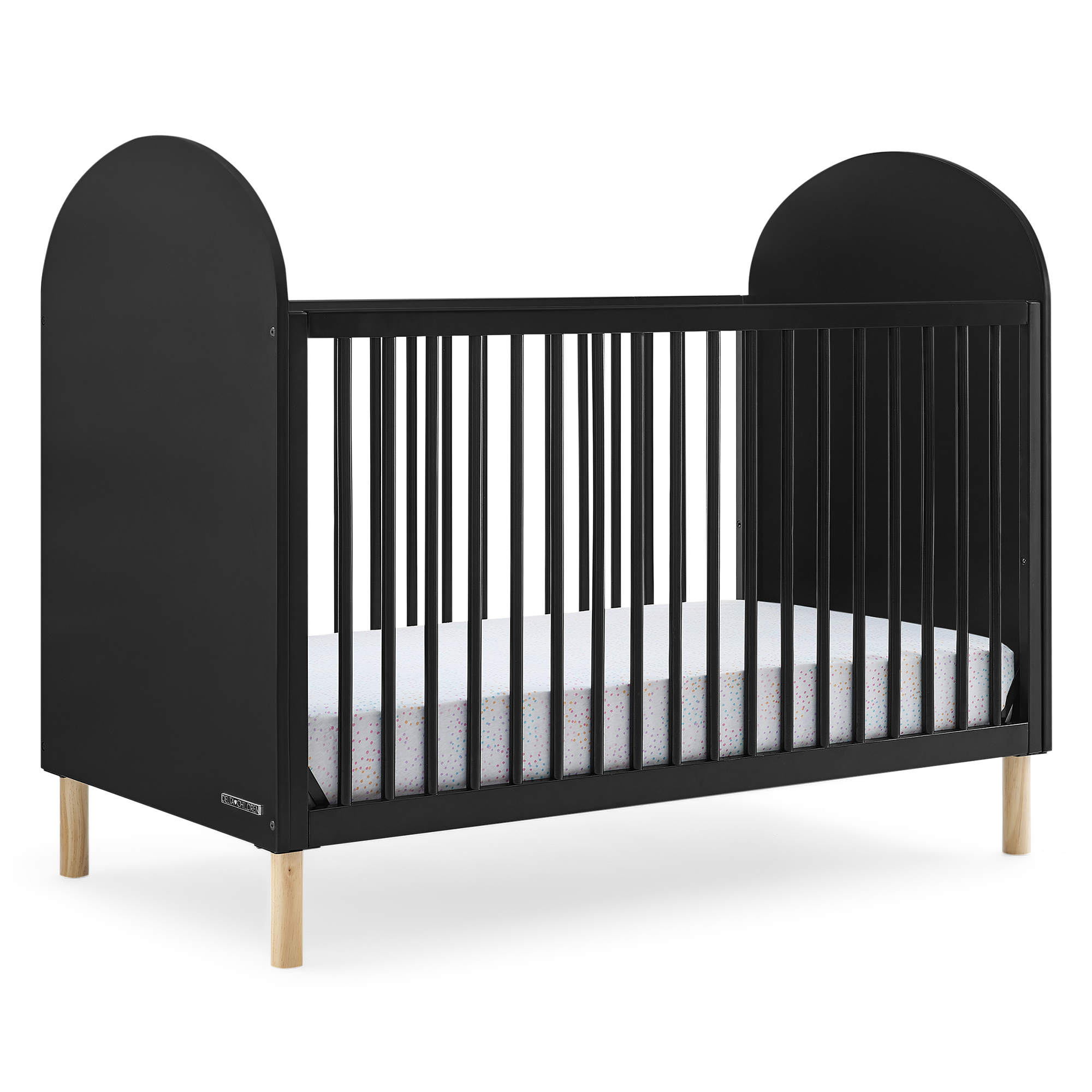 Delta Children Reese 4-in-1 Convertible Crib - Greenguard Gold Certified, Ebony/Natural - image 1 of 17