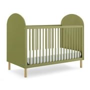Delta Children Reese 4-in-1 Convertible Crib - Greenguard Gold Certified, Olive Green/Natural
