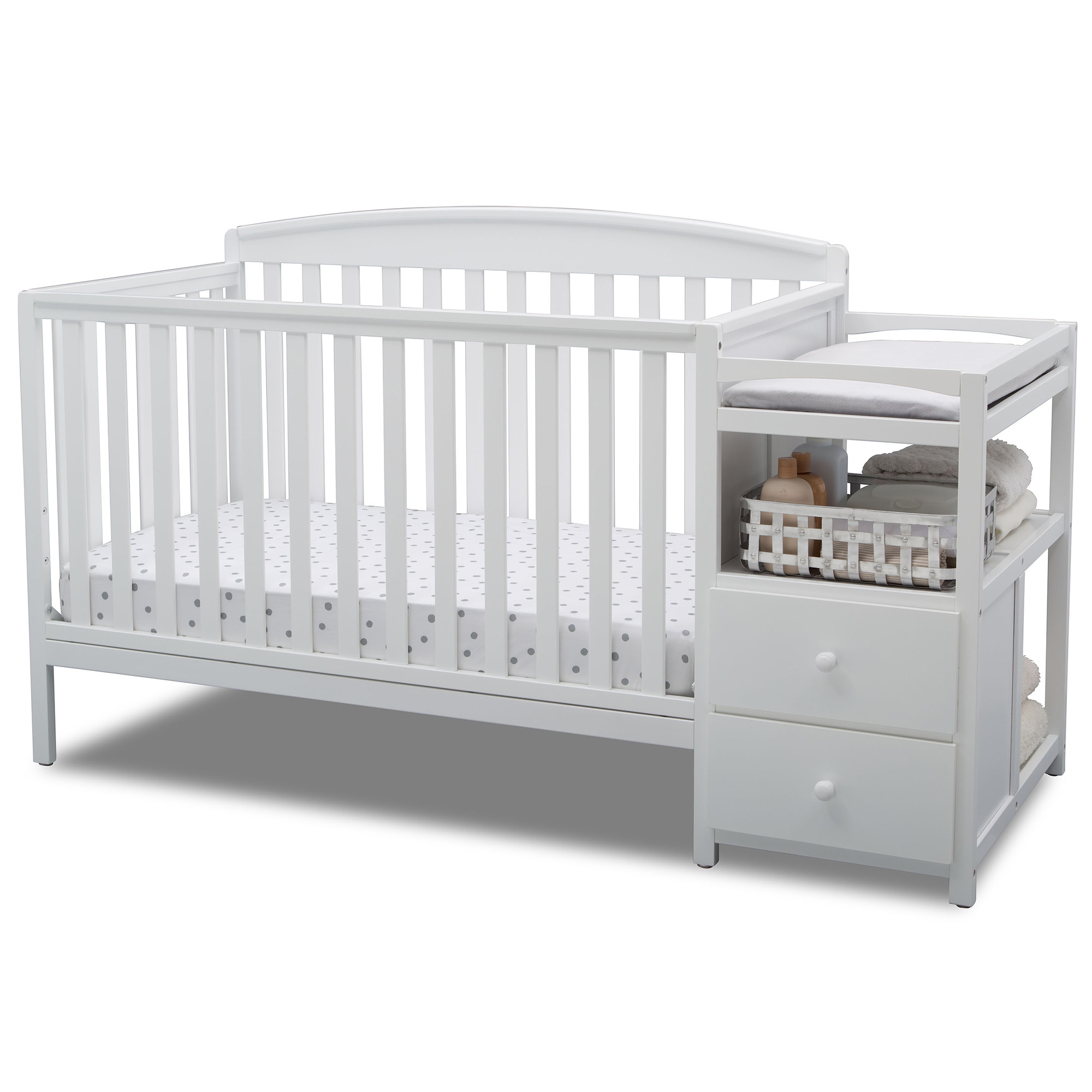 Delta Children Royal 4-in-1 Baby Crib & Changer, White - image 1 of 10
